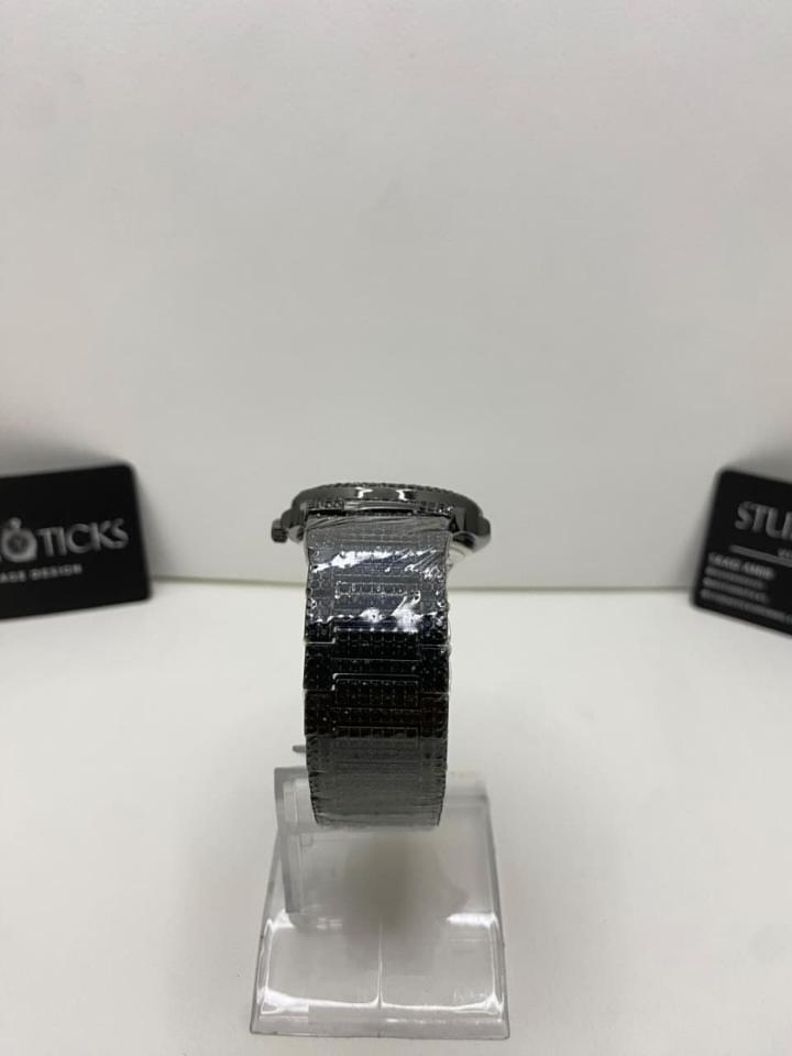 Midnight Black Full Diamond Watch | Arabic Dial Edition